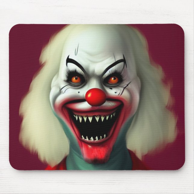Scary clown horror portrait ugly monster Halloween Mousepad (Vorne)