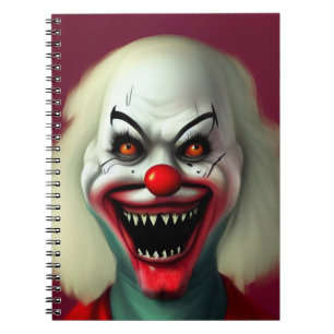 Scary clown horror portrait ugly monster Halloween Notizblock