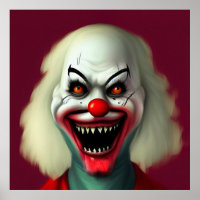 Scary clown horror portrait ugly monster Halloween