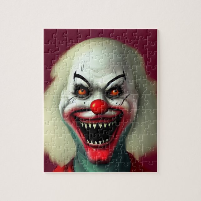 Scary clown horror portrait ugly monster Halloween Puzzle (Vertikal)