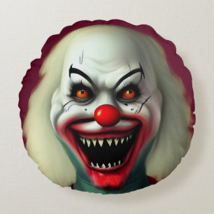 Scary clown horror portrait ugly monster Halloween Rundes Kissen