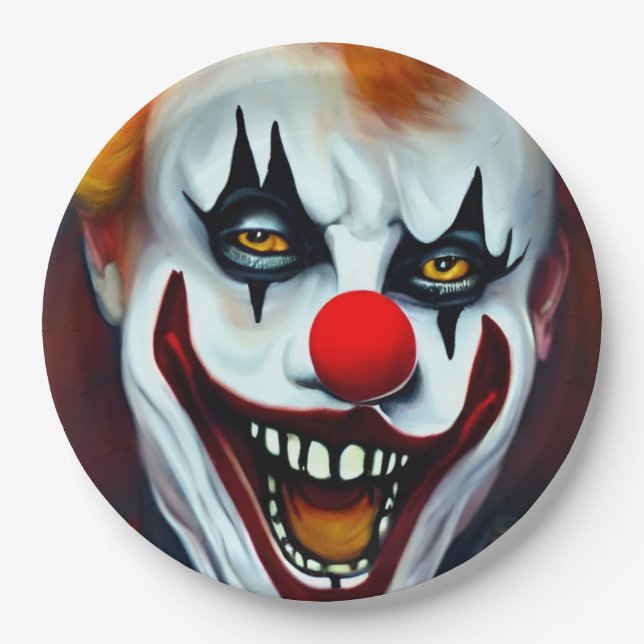 Scary Clown Paper Plate Pappteller (Vorderseite)