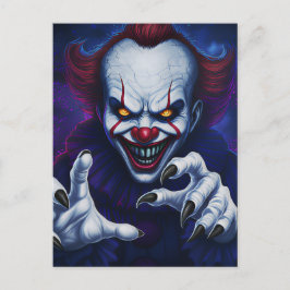 Scary Clown Postcard Postkarte