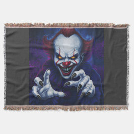 Scary Clown Throw Blanket Decke