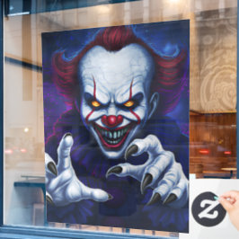 Scary Clown Window Cling Fensteraufkleber