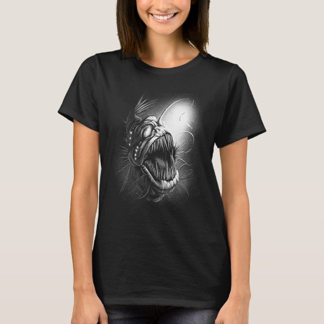 Scary creepy spooky underwater fish sea deep T-Shirt (Vorderseite)