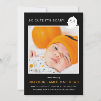 Scary Cute Halloween Birth Feiertagskarte