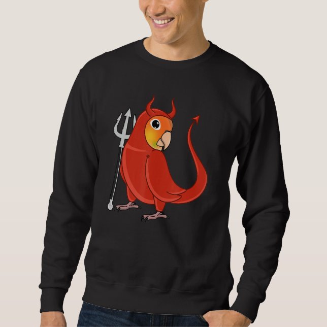 Scary Devil Costume Parrot I Green Cheek Pineapple Sweatshirt (Vorderseite)