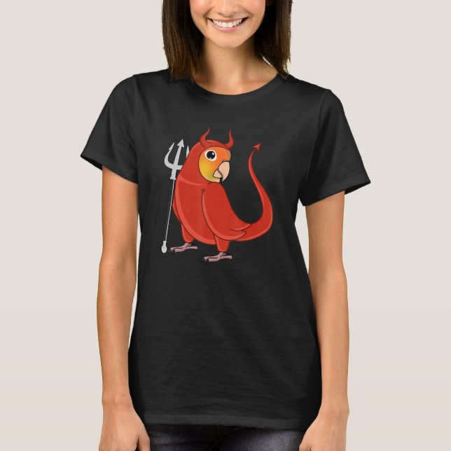 Scary Devil Costume Parrot I Green Cheek Pineapple T-Shirt (Vorderseite)