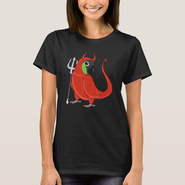 Scary Devil Costume Parrot I Nanday Conure T-Shirt (Vorderseite)