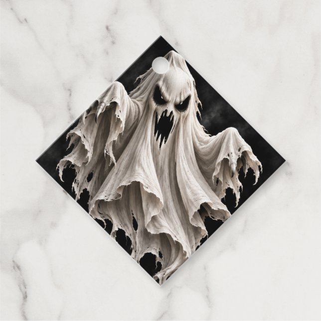 Scary Floating Phantom Ghost Diamond Shape Gift  Geschenkanhänger (Vorderseite)