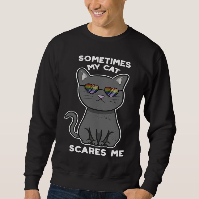 Scary Halloween Cat Costume For Crazy Cat Lover Sweatshirt (Vorderseite)