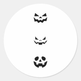 Scary Halloween Faces Runder Aufkleber