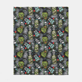 Scary Halloween Monsters Zombies Vampires Mummies Fleecedecke