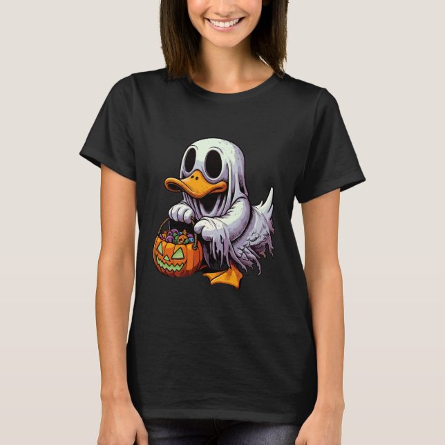 Scary Halloween Platypus Ghost Spooky Candy Bag 1 T-Shirt (Vorderseite)