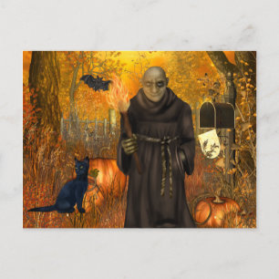 Scary Halloween Postcard with Frankenstein Postkarte