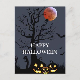 Scary Halloween Pumpkin Witch Scary Night Postkarte