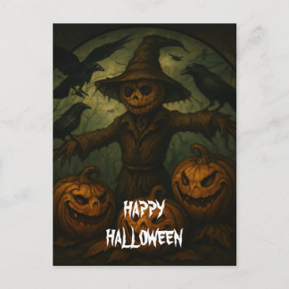 Scary Halloween Pumpkin Witch Scary Night Postkarte