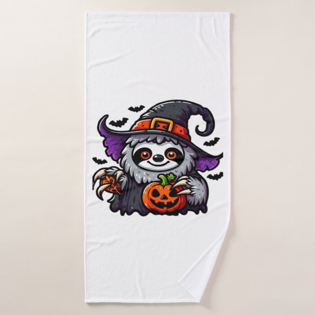 Scary Halloween Sloth Witch Hat Costume Spooky Sea Badehandtuch (Badehandtuch)