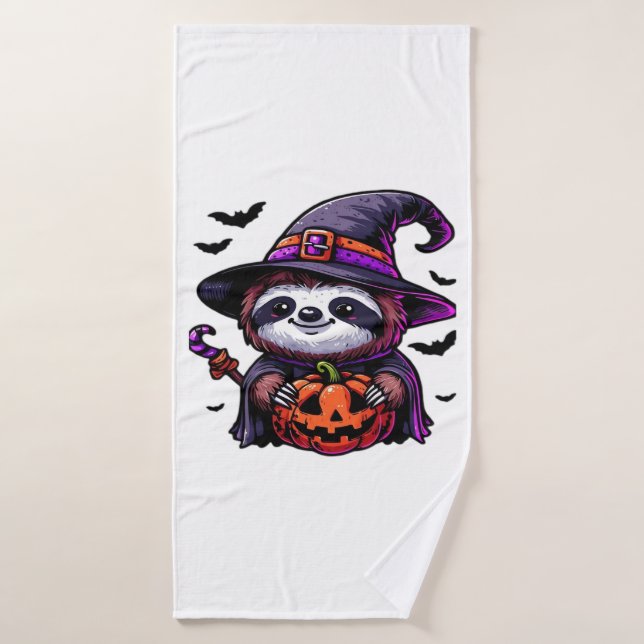 Scary Halloween Sloth Witch Hat Costume Spooky Sea Badehandtuch (Badehandtuch)
