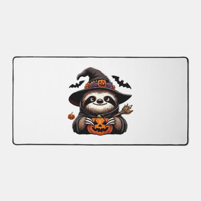 Scary Halloween Sloth Witch Hat Costume Spooky Sea Schreibtischunterlage (Vorderseite)