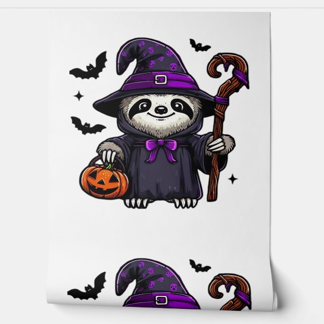 Scary Halloween Sloth Witch Hat Costume Spooky Sea Tapete (Abrollen)