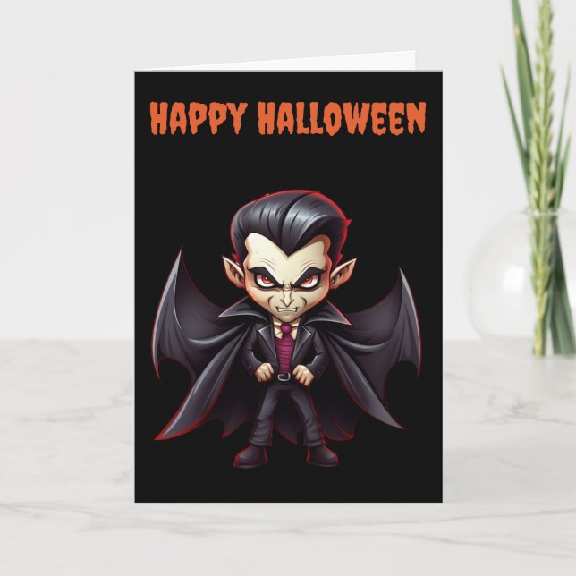 Scary Halloween Vampire Feiertagskarte (Vorderseite)