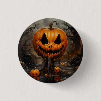 Scary Jack O Lantern Halloween Button