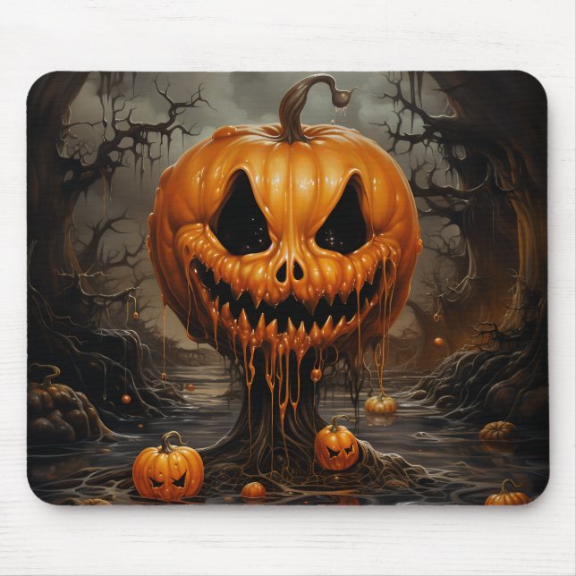 Scary Jack O Lantern Halloween Mousepad (Vorne)