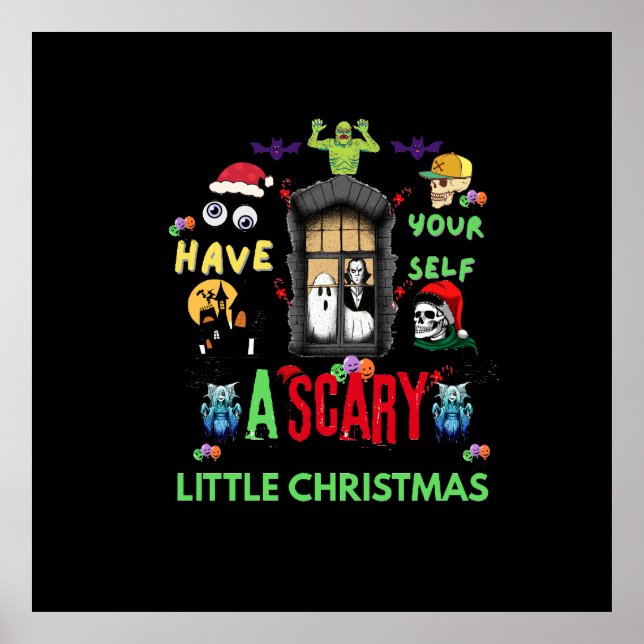 Scary Little Christmas Horror Holiday Design   Poster (Vorne)