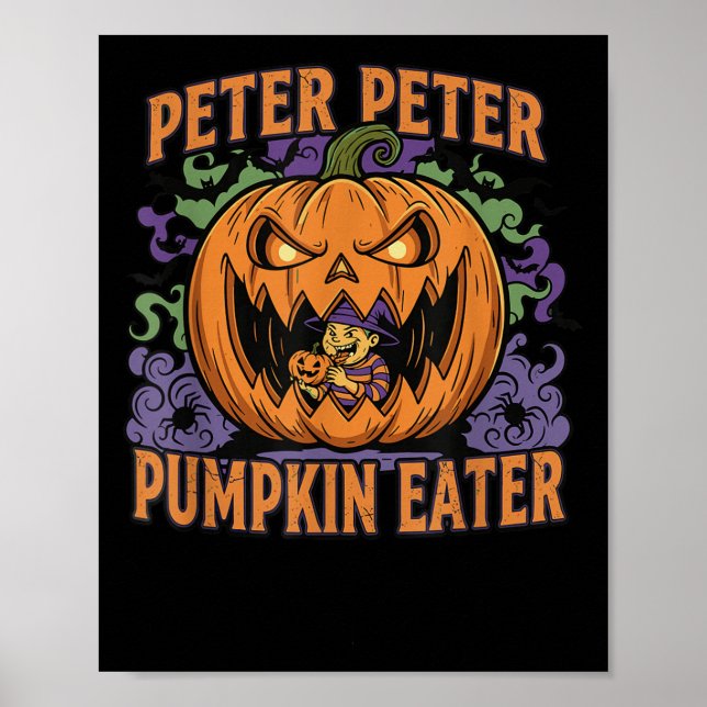 Scary Peter Pumpkin Eater Halloween Jack O Lantern Poster (Vorne)