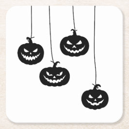 Scary Pumpkin hanging Rechteckiger Pappuntersetzer