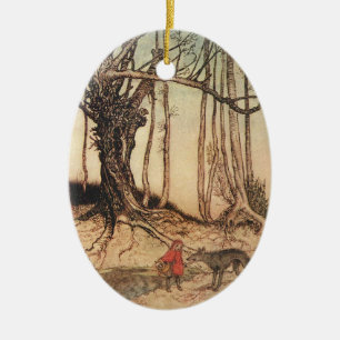 Scary Red Riding Hood Keramikornament