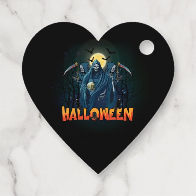 Scary Skeleton Night Halloween, mein Halloween Moo Geschenkanhänger (Rückseite)