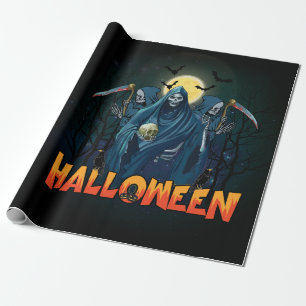 Scary Skeleton Night Halloween, mein Halloween Moo Geschenkpapier