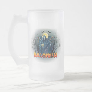 Scary Skeleton Night Halloween, mein Halloween Moo Mattglas Bierglas