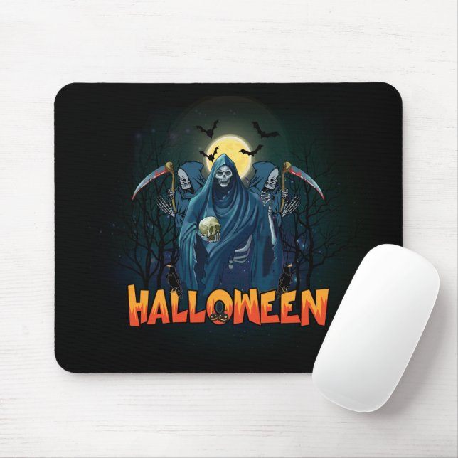 Scary Skeleton Night Halloween, mein Halloween Moo Mousepad (Mit Mouse)