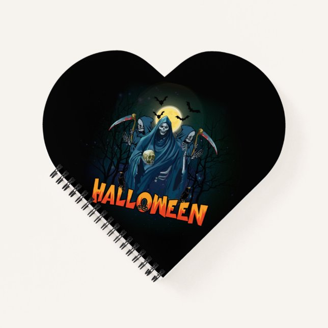 Scary Skeleton Night Halloween, mein Halloween Moo Notizbuch (Vorderseite)