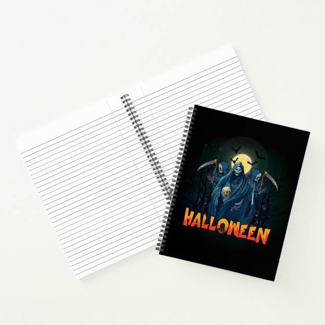 Scary Skeleton Night Halloween, mein Halloween Moo Notizbuch (Innenseite)