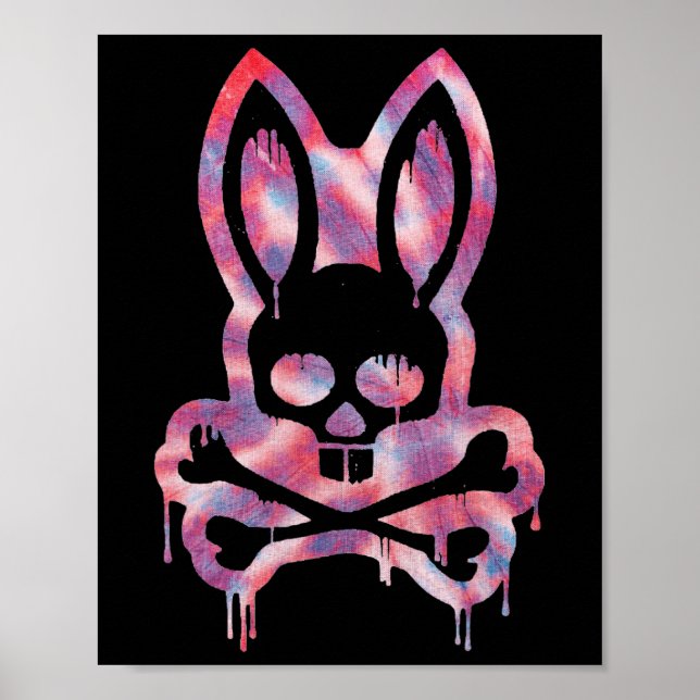Scary Skull And Crossbones Bad Rabbit Horror Bunny Poster (Vorne)