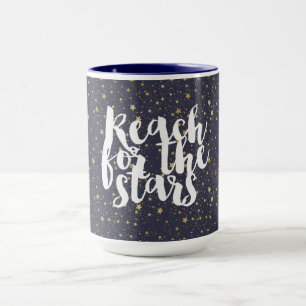 Scatted Gold Navy Blue Stars Tasse