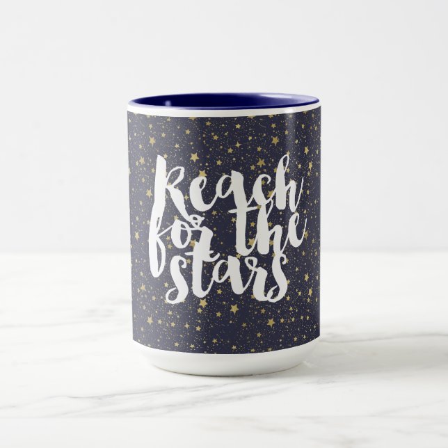 Scatted Gold Navy Blue Stars Tasse (Zentrum)