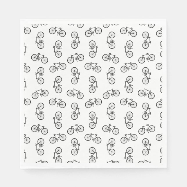 Scatter Bicycles Print Muster CUSTOM BG FARBE Serviette (Vorderseite)
