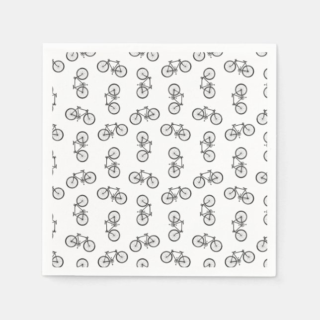 Scatter Bicycles Print Muster CUSTOM BG FARBE Serviette (Vorderseite)
