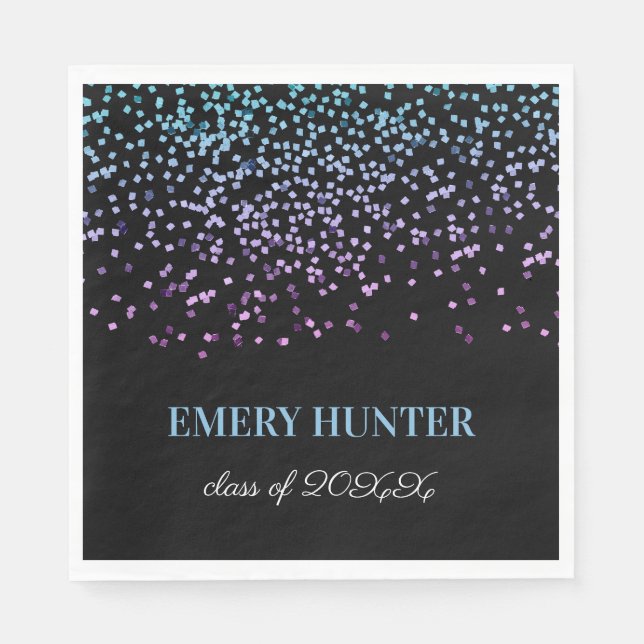 Scatter Glitzer Blau und Lila Serviette (Vorderseite)