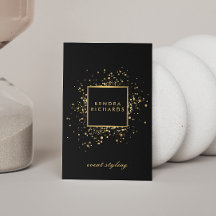 Scatter Imitate Gold Confetti auf Modernem Schwarz