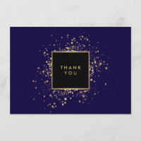Scatter Imitate Gold Confetti Blue Dankeschön Card