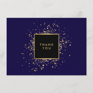 Scatter Imitate Gold Confetti Blue Dankeschön Card Dankeskarte