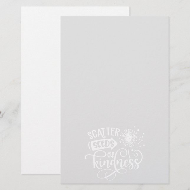 Scatter Seeds of Kindness Gray & White Stationery (Vorne/Hinten)