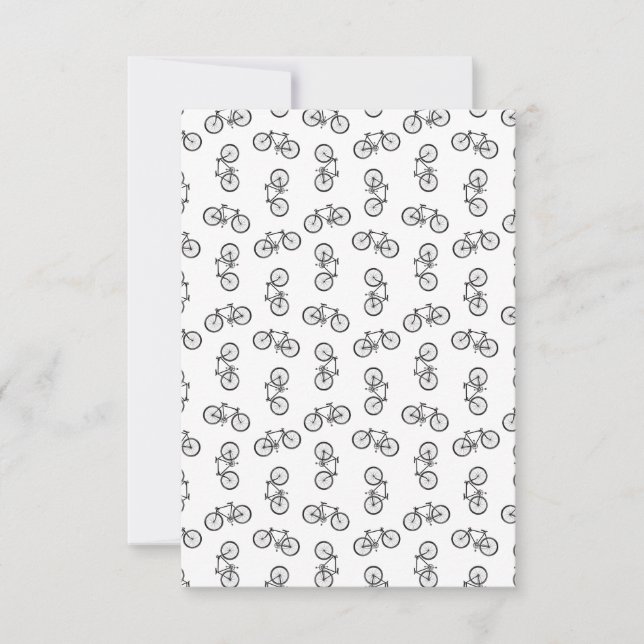 Scattered Bicycle Print Muster CUSTOM BG FARBE Dankeskarte (Vorderseite)